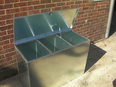 Horse Feed Bin Three 3 Compartment Animal Food Storage Galvanised Steel