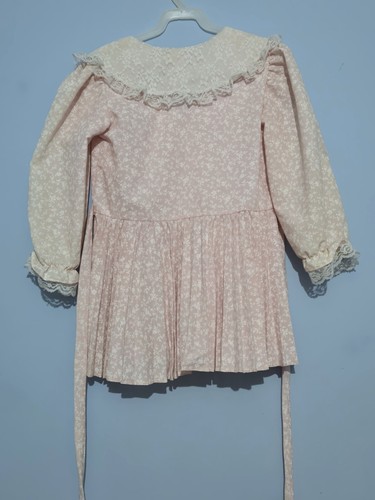 Pic Up Stix Vintage Girls size 5 Floral Dress Pleated Skirt Lace Made in USA 80s - Picture 2 of 8