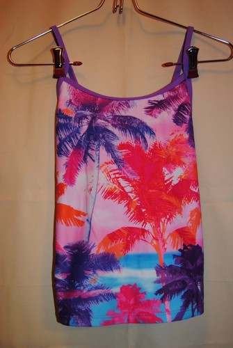 Girls CIRCO Multi Color Palm Tree Design Swimsuit Top Size XL NWOT UPF 50+ - Picture 1 of 4