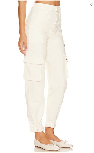 Mother Curbside Cargo Flood High Rise Ankle Jeans Egg Nog Größe 25 - Bild 2 von 3