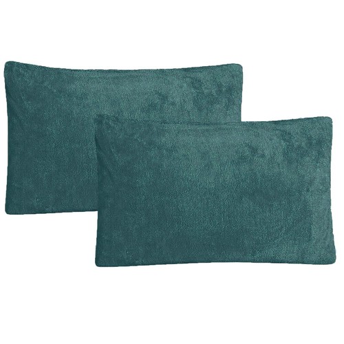 Teddy Fleece Pair of Pillow case Plain Thermal Warm Cosy 50cm x 75cm House Wife - Picture 58 of 74