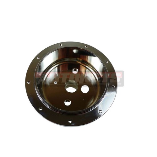 Revolution Chevy GM Revolution Black Leather Chrome Aluminum Steering Wheel Horn - Picture 6 of 7