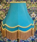 Azure Blue Lampshades To Match Curtains Cushions Blinds Throws Duvets Wallpaper.