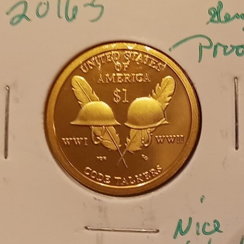2016 S Native Dollar Gem Proof Code Talkers Sacagawea WWI WII Victory Feathers S - Picture 3 of 5