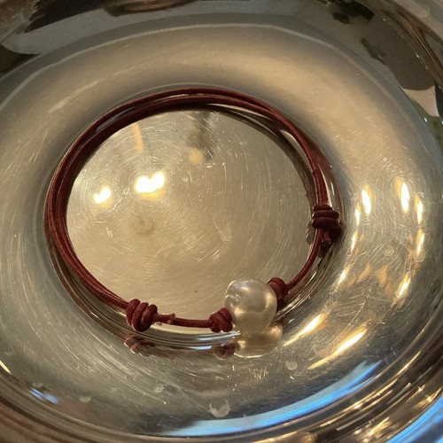 NUEVO Pulsera de Cuero Rojo Perla Tahití Negra O Elección de Mar del Sur - Imagen 4 de 8