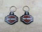 QTY 2 Black Wolf Harley Davidson Bristol Virginia , Bar & Shield, Key Chain, Fob