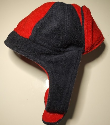 Baby Warm Fleece Winter Hat With Ear Flaps Red Blue 12-18 Mo - Picture 7 of 7