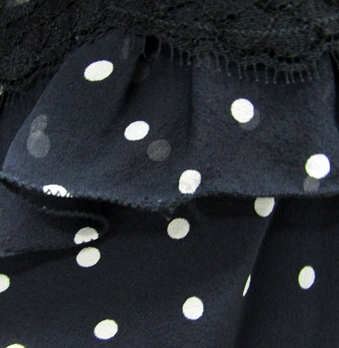 NEW DOLCE & GABBANA Polka Dot Halter Top Silk Blouse Lace Black White 40 4 Small - Picture 11 of 13