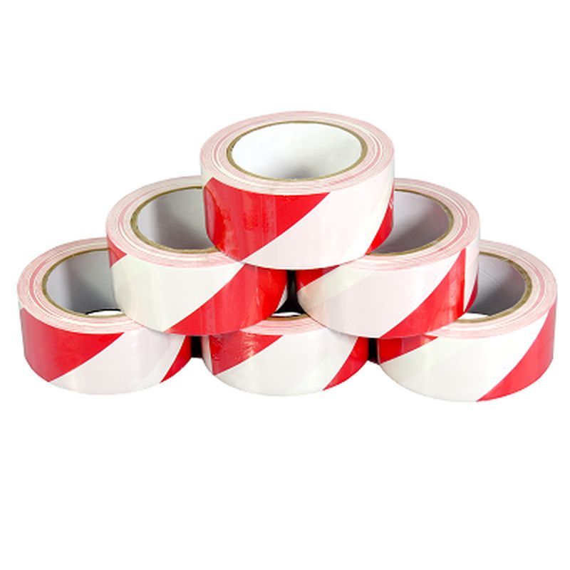 Red/White PVC Hazard Warning Tape 50mm x 33M Tania nowa praca