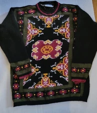 Rafaella Size Large Angora Lambswool Blend Crewneck Sweater Vintage 80s 90s