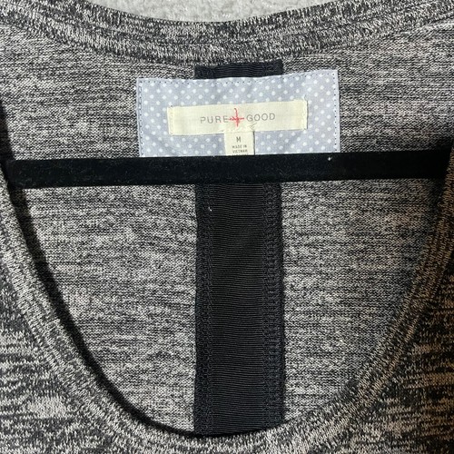 Pure Good Anthropologie Tunic Top Womens Medium Heathered Gray Blouse Pocket - Picture 4 of 10