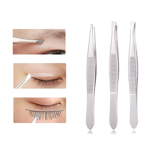 Tweezers (3 Pcs) Tweezers Set - Stainless Steel Slant Tip, Flat, Point Tweezer- - Bild 11 von 12