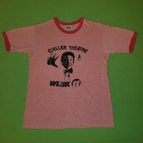 T-shirt Ned The Dead Chiller teatro conduttore horror TV anni 80 Greenbay WI WLUK vintage - Foto 12 di 20
