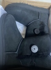 Short Bailey Button Ugg Boots Black Womens Size Uk 4