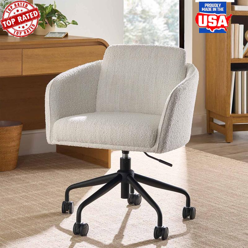 Adjustable Office Chair Padded Seat 360° Swivel Armrests Home Workspace Indoor