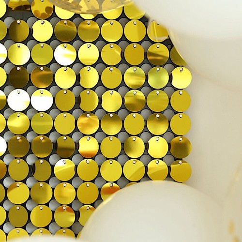 GOLD 10 Panels 12" x 12" Round Sequin WALL BACKDROP Party Events Decorations - Picture 6 of 8