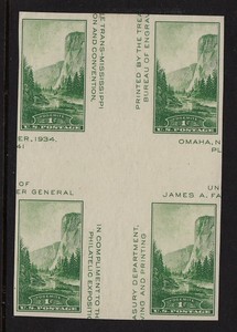 1935-Sc-769-National-Parks-mint-NGAI-cross-gutter-block-CV-15