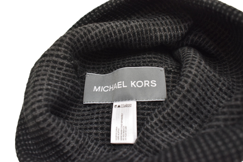 Michael Kors Men's Logo Knit Beanie Hat Black Grey One Size 34094C New! - Picture 4 of 6