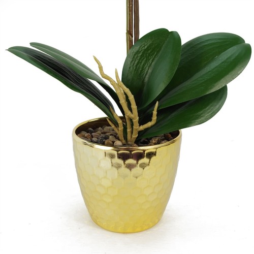 Maceta artificial de oro rojo oscuro orquídea 50 cm Phalaenopsis - Imagen 4 de 5