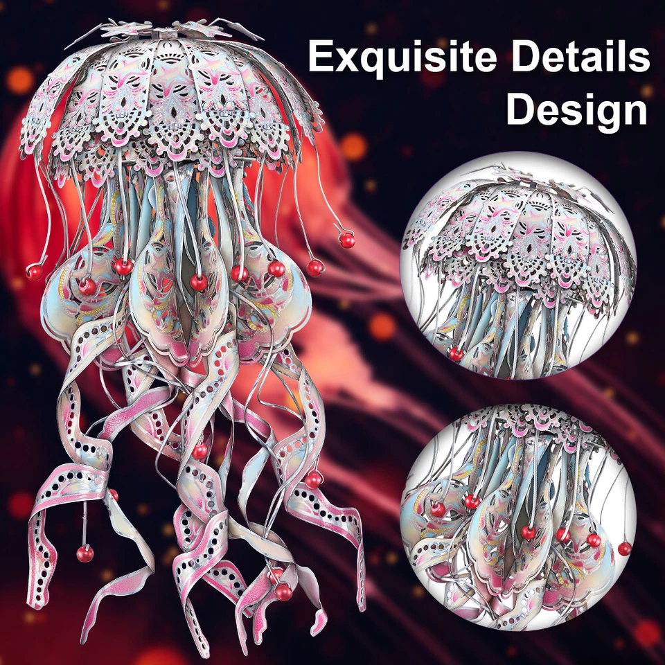 Piececool Rompecabezas 3D para Adultos Rojo Escarlata Metal Modelo Kits Halloween Regalos Kits Foto 3 de 4