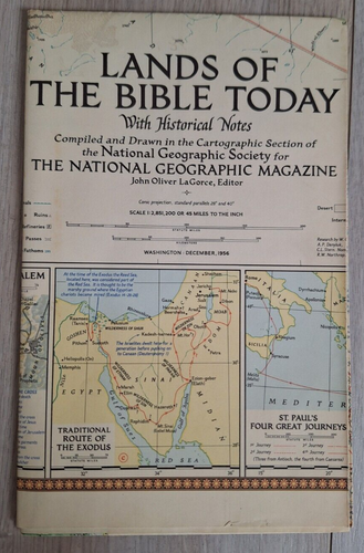 National Geographic Map Lands of the Bible Today. (Dec, 1956). - Picture 2 of 2