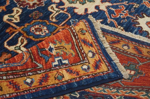 4 x 6 ft Navy Blue Bidjar Afghan Hand Knotted Wool Traditional Oriental Area Rug - Picture 13 of 16