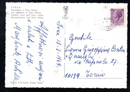 Cartolina Ivrea Panorama e Dora Baltea  (CR987) - Picture 2 of 2