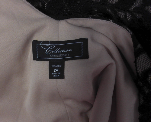 NWT COLLECTION DRESSBARN WOMENS BLACK LACE DRESS WITH TAN LINING SIZE 24 - Picture 4 of 4