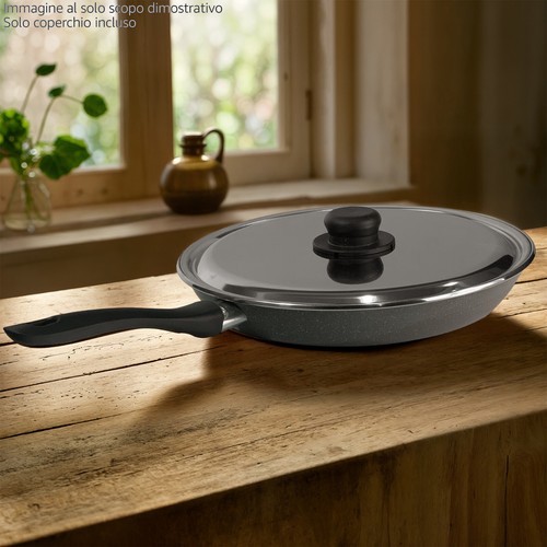 Coperchio Acciaio Inox per Padella Pentola Pomello Polipropilene Misure Ø12-36cm - Foto 4 di 21