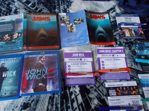3 Blu-ray, 4 DVD, & 7 Code LOT, 1 NEW, John Wick 1, 2, 3, Alien, Jaws, Rambo 4, - Picture 21 of 24