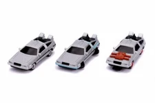 BACK TO THE FUTURE TIME MACHINES 3-PACK JADA 31583 1/65 scale DIECAST CAR