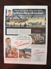 1945 vintage original ad Fly Commando Curtiss & Wright WWII theme beautiful 