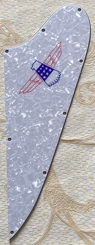 For Gibson Firebird Thunderbird Bass Style Guitar Pickguard Logo White Pearl
