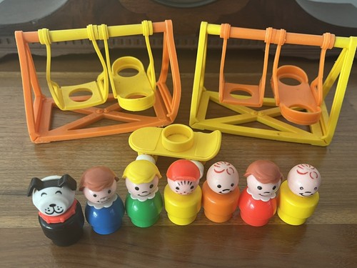 Vintage Little People School And Playground Swing Sets Chairs Skateboard 25 Pcs. - Picture 11 of 14