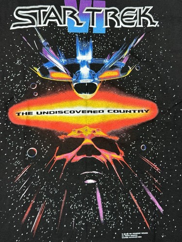 VTG Deadstock *DRY ROT* 1991 Star Trek VI The Undiscovered Country Shirt Medium - Picture 3 of 9
