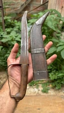 Vintage Rare Hand Forged Safety Dagger Knife Katar Wooden Iron Fitted Cover