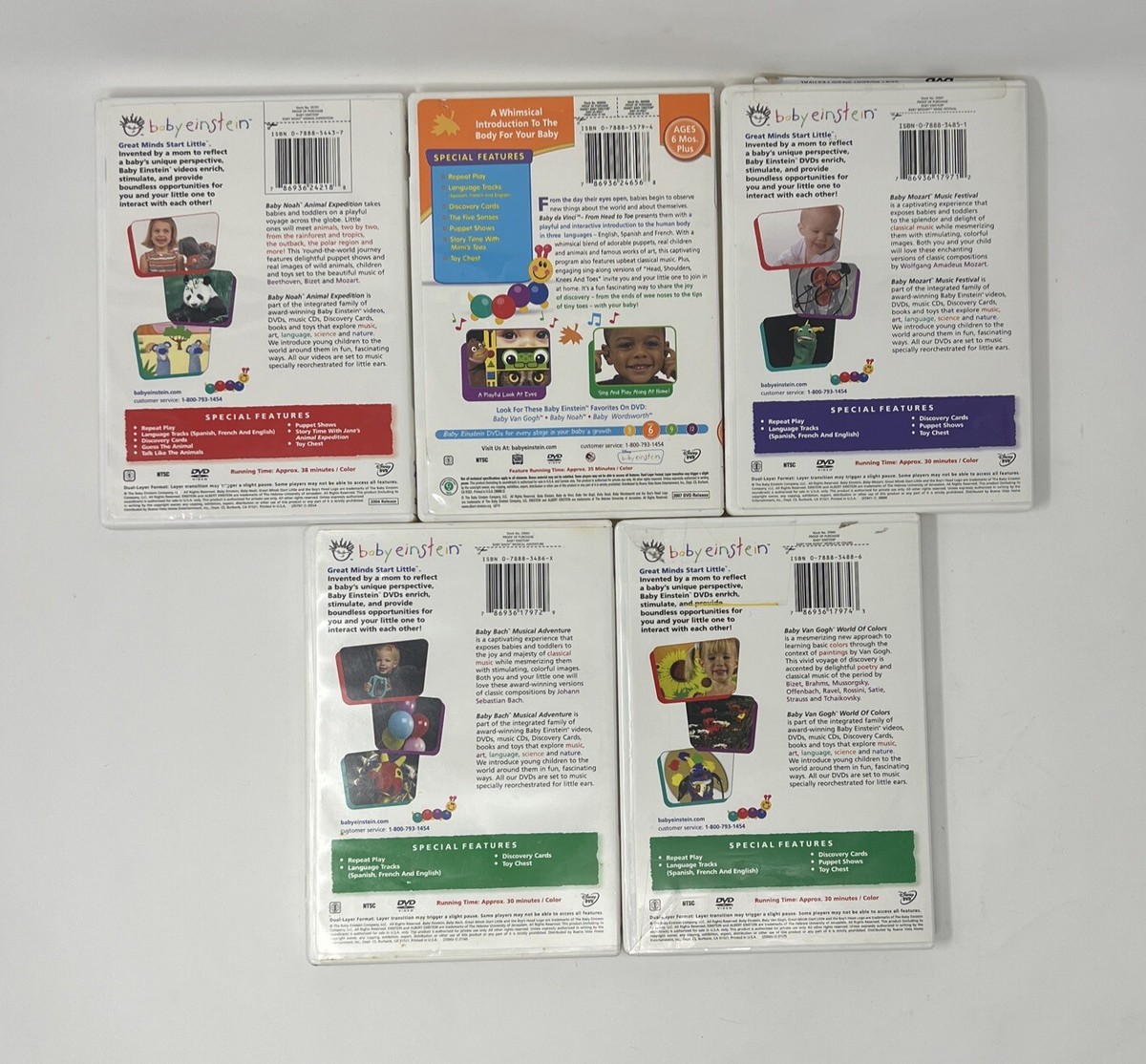 Baby Einstein Series Einstein Bach Newton MacDonald 5 DVD