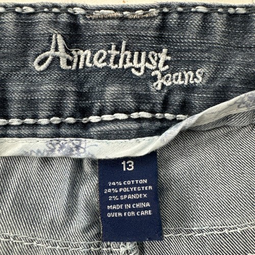 Jeans da donna blu ametista taglia 13 taglio con punto spesso ricamato - Foto 4 di 5