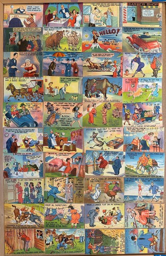 40 Diff. TICHNOR Bros LEINEN COMIC POSTKARTEN ca 1940 - viele seltene LOT A - Bild 1 von 6