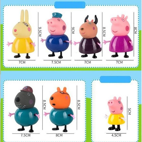 4-25PCS Figurenset Papa Mama Peppa Pig Schorsch Wutz Familie&Freunde Geburtstag - Bild 7 von 31
