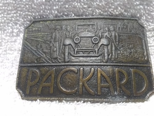 Gold Tone Packard Belt Buckle Car On Front Good Usable Condition - Picture 2 of 9