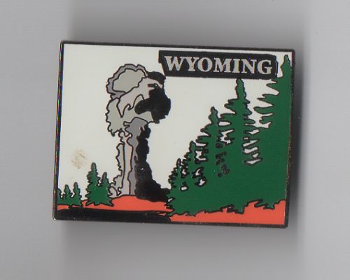 MBI Enameled State Pin Epic Quality Wyoming WY USA Souvenir Trees Boulders - Picture 1 of 1