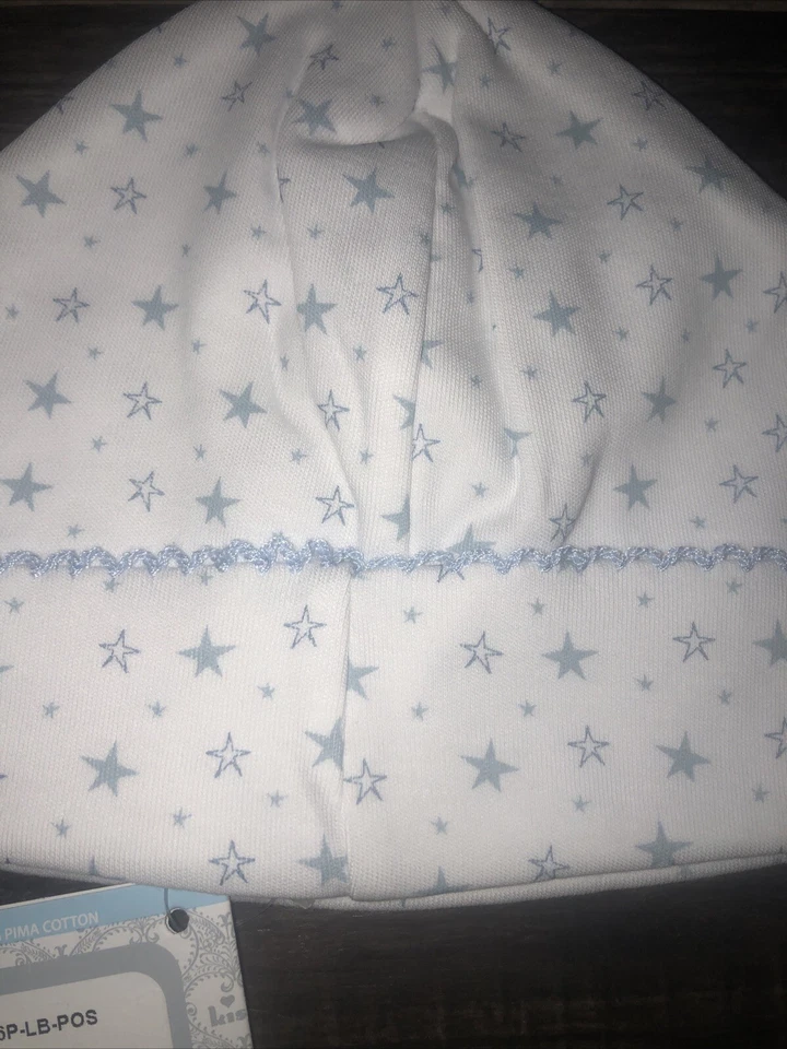 Sombrero Kissy Kissy Recién Nacido Bebé Corazones Estrellas Blanco Azul NUEVO Foto 2 de 4