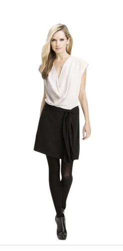DIANE VON FURSTENBURG Reara 100% Silk Draped Cowl Neck Cap Sleeve Dress SZ 2