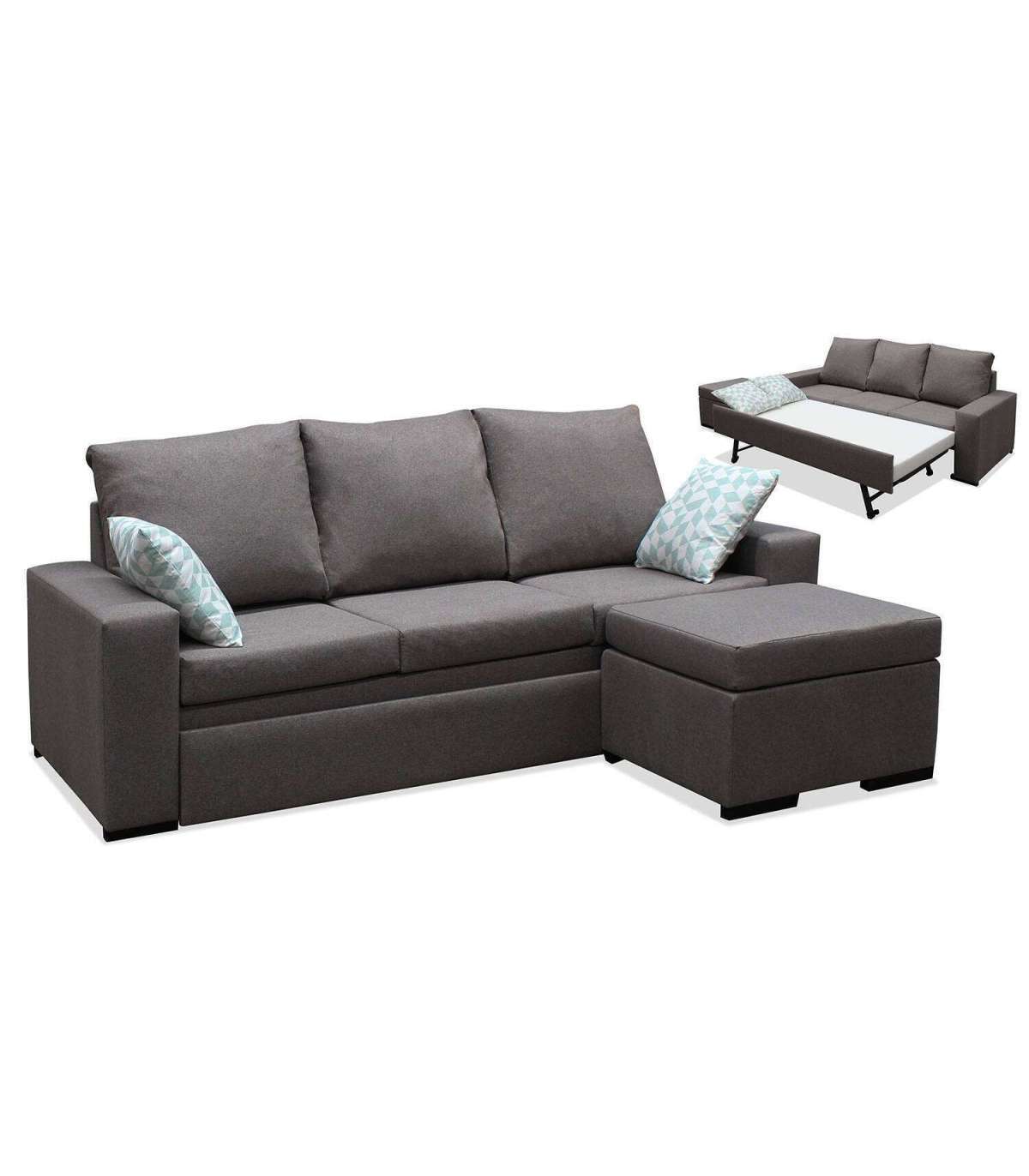 HM-ACTUALLY, Chaiselongue reversible Oscar en gris 218 cm (Ancho) x 100 cm...