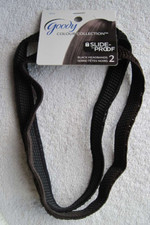 2 Goody Black Brown Brunette Stay Put Slide Proof Secure Fit Hold Head Bands