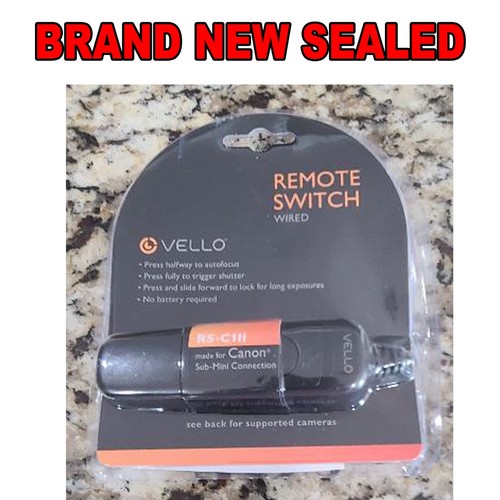 Vello RS-C1II Wired Remote Switch for Select Canon/Pentax/Contax/Samsung SEALED - Picture 1 of 2