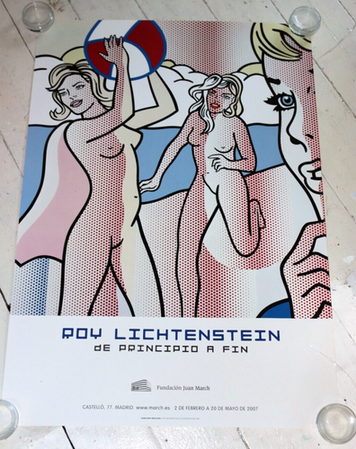 ROY LICHTENSTEIN - ORIGINAL 2007 MADRID EXHIBITION POSTER- NUDE WOMEN -POP ART - Picture 2 of 10