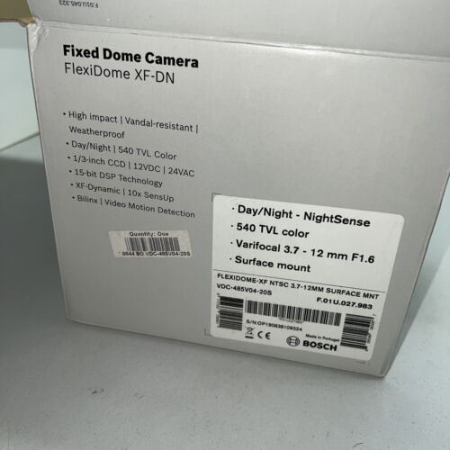 Bosch flexiDome XF NTSC 3.7-12mm surface mnt VDC-485V04-20S VDA-455SMB - Picture 2 of 10