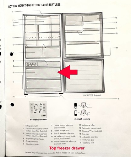 WESTINGHOUSE Fridge Top Freezer Drawer Model: WBE5100SB-R - Picture 2 of 23